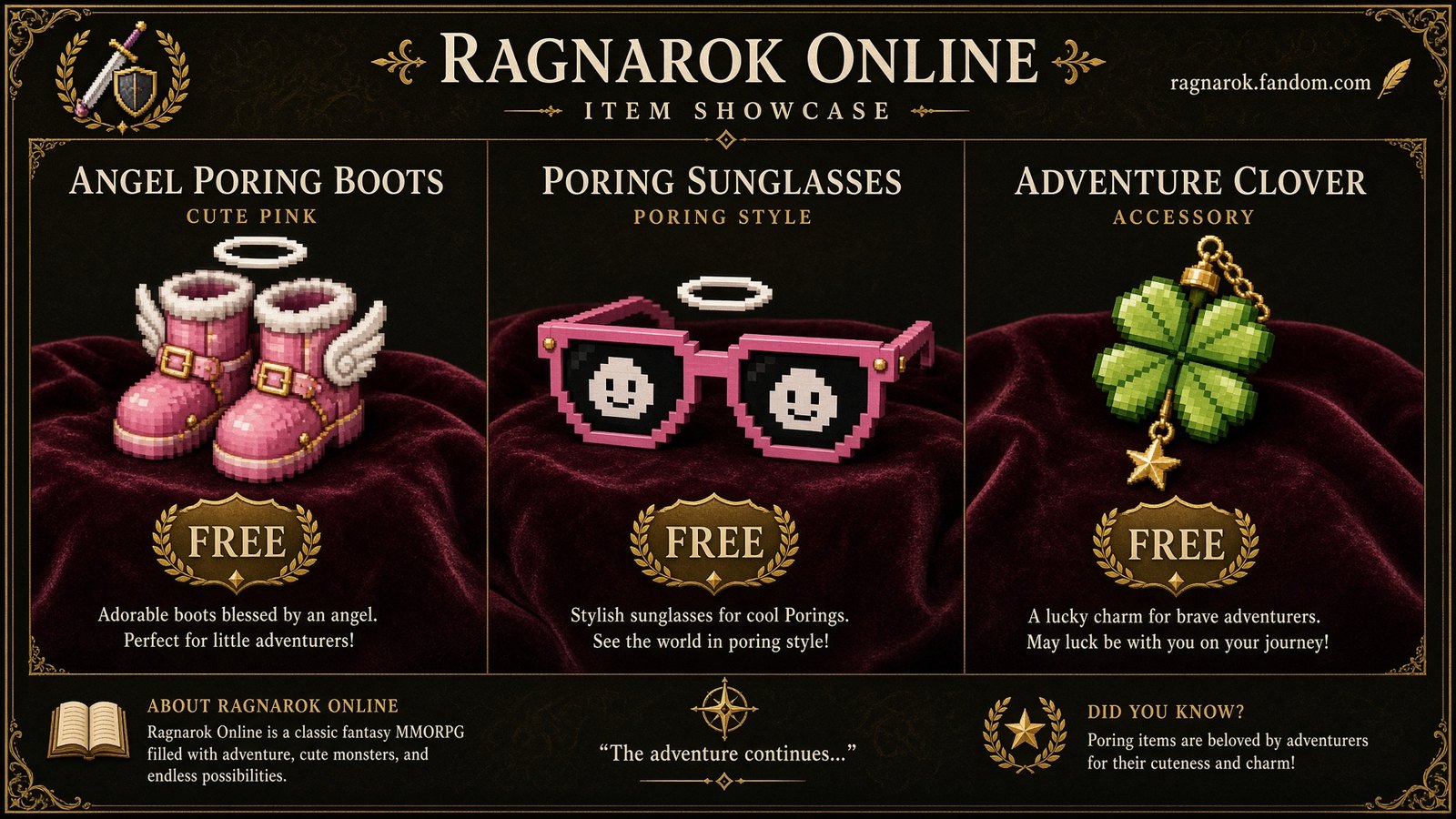 Three free starter items