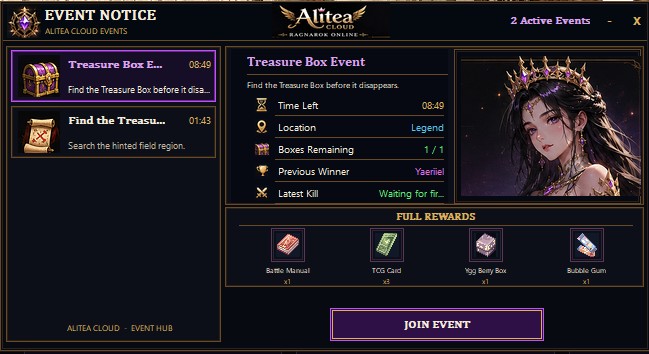 Treasure Box Event in Event Hub