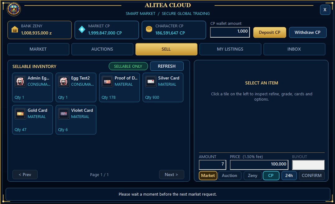 Smart Market sell desk