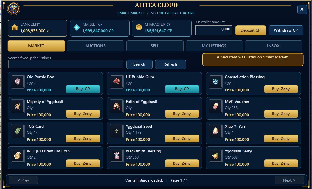 Smart Market listings