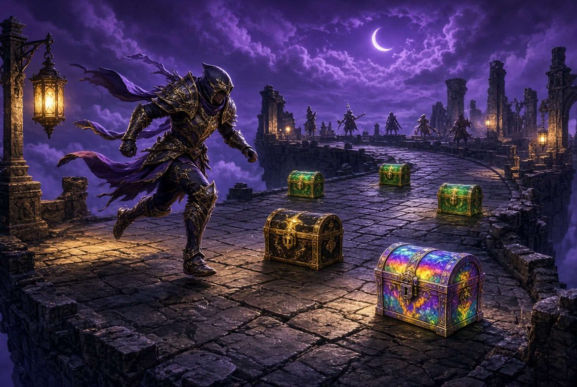 Five chests on the Pursuit course